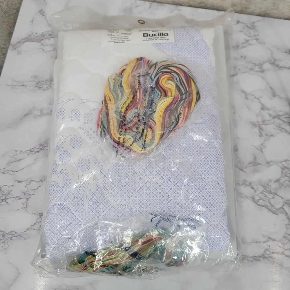 Bucilla Baby Stamped Cross Stitch Kit 42101 Rabbit  New Little One Crib Cover
